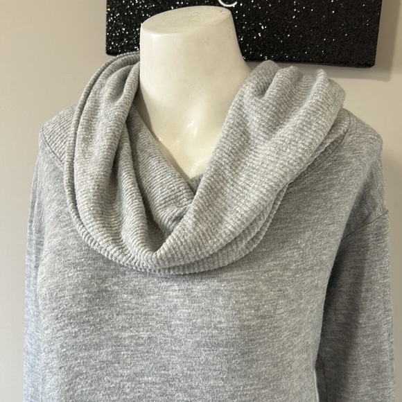 Michael Stars Convertible Top Heather Grey Long sleeve shirt off the shoulder L - Picture 5 of 11